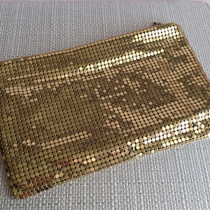 Vintage Duramesh Fifth Avenue Gold Mesh Clutch Purse