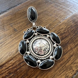 Vintage Mexico 925 Kimparo Black Onyx Sterling Pendant