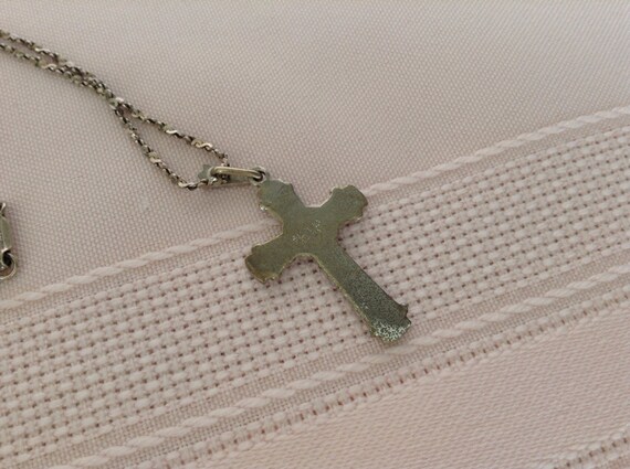 Sterling Silver Marcasite Theda Cross pendant wit… - image 3