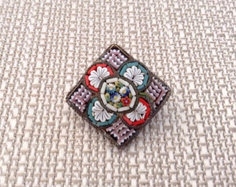 Italian Mosaic Micro Tile Brooch