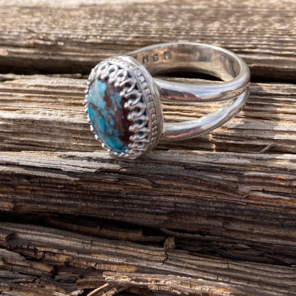 Silver Ring with Bisbee Turquoise