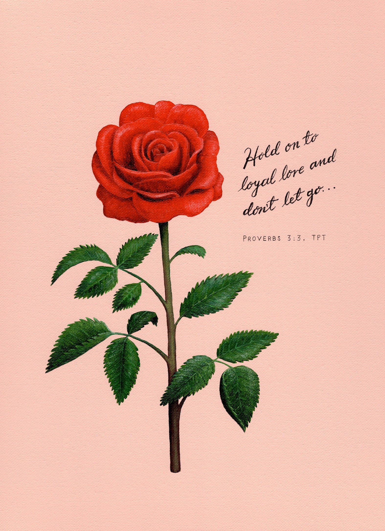 Proverbs 33 Red Rose Wall Art Hand Lettered Love Bible Verse Etsy