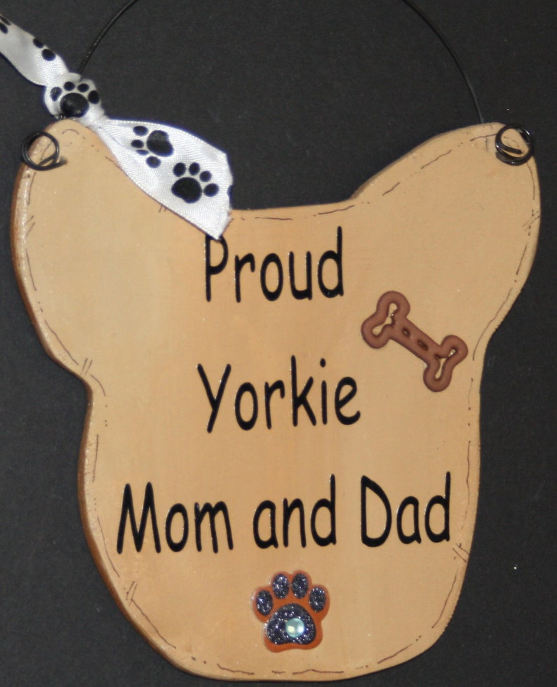 Proud Yorkie Mom and Dad, Yorkie gift, Wall Décor, Yorkie Lover. Yorkshire Terrier image 1