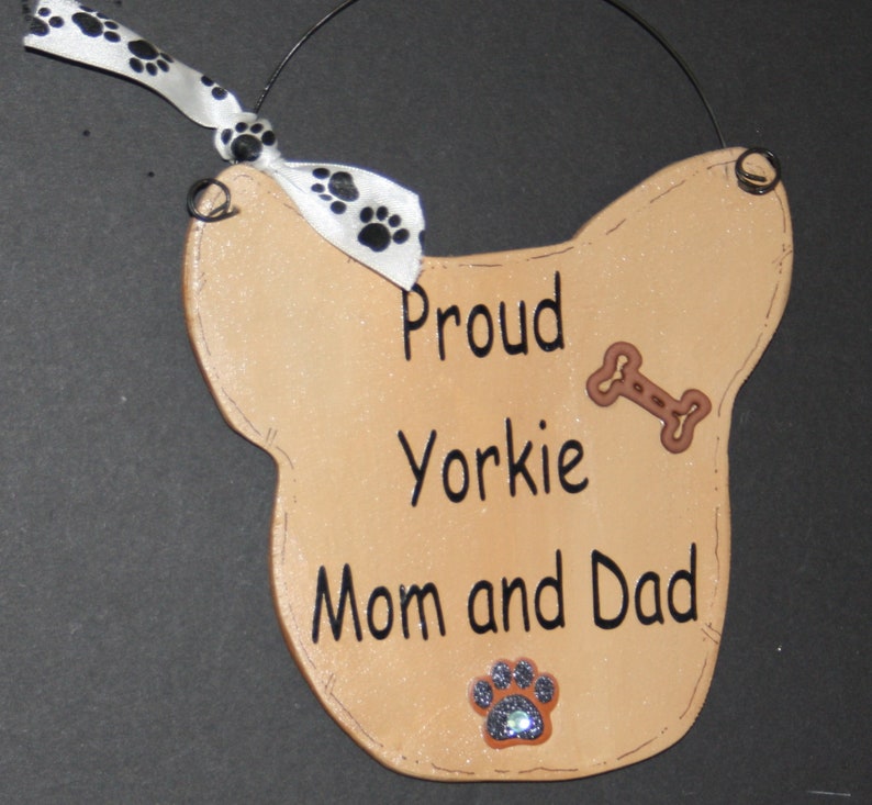 Proud Yorkie Mom and Dad, Yorkie gift, Wall Décor, Yorkie Lover. Yorkshire Terrier image 2