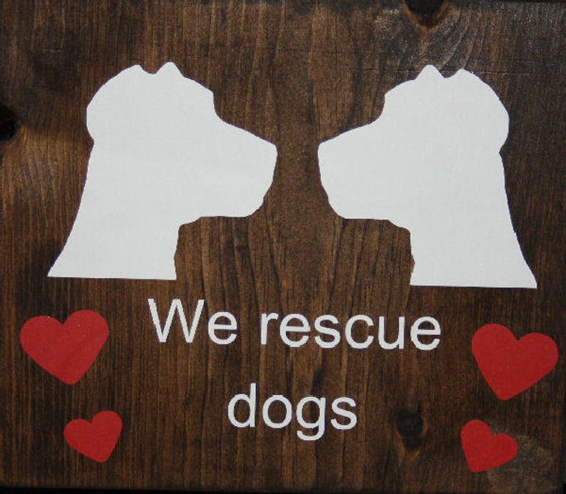 We rescue dogs. Dog rescue sign. Adopt a dog. Etsy