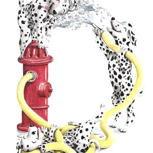 Dalmatian hand-painted Watercolor // Letter D Dogs Neutral Nursery Decor by Brandie Lee // Classroom ABC Wall Art Prints image 2