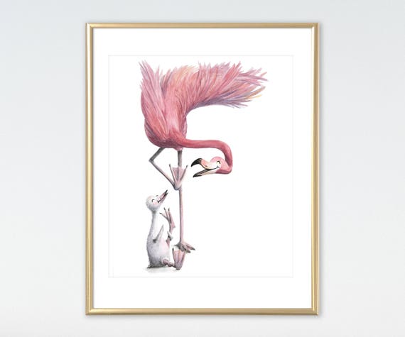 Flamant Rose Et Bebe Aquarelle Peinture Animal Lettre F Etsy Flamant Rose Et Bebe Aquarelle Peinture Animal Lettre F Etsy