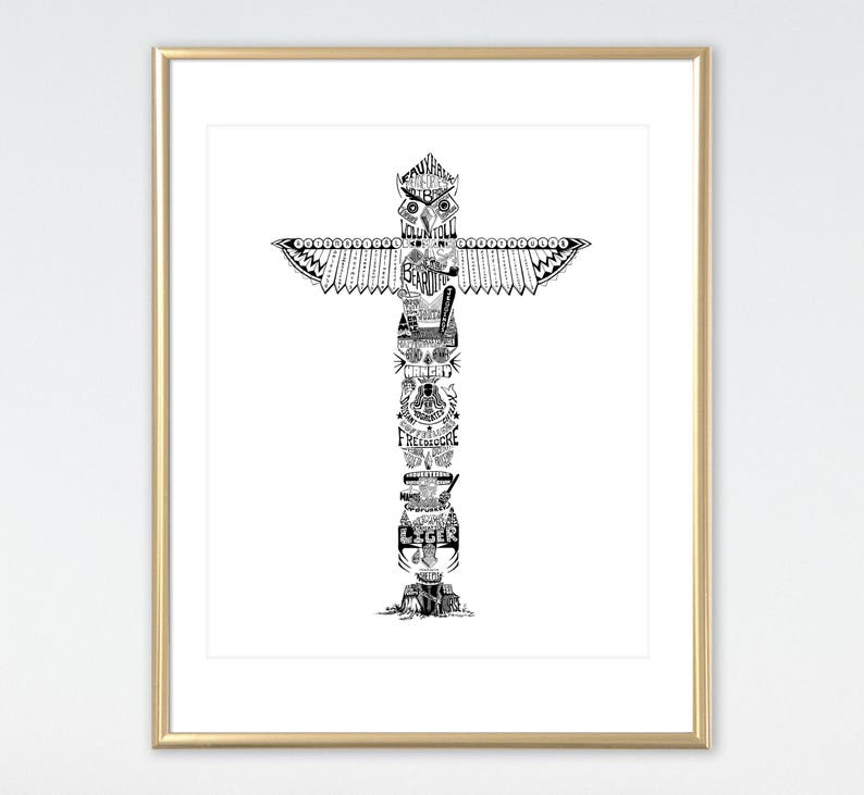 Portmanteau pun Totem Pole DIGITAL FILE Portmantotem Pole Linguistic Word Nerd art Gift for philologist Hipster professor Literature Major imagem 9