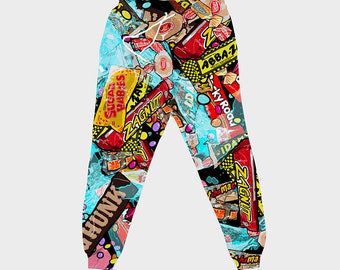 Candy Is Dandy Joggers Innovative Pop Graffiti Multicolored Streetwear Breakdancer Unisex Designer Joggers Trousers Pants - DesignbyWoody