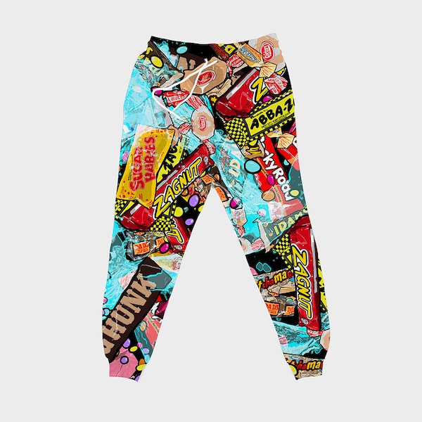 Candy Is Dandy Joggers Innovative Pop Graffiti Multicolored Streetwear Breakdancer Unisex Designer Joggers Trousers Pants - DesignbyWoody