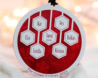 Customizable Table Top RPG Party Christmas Ornament | Christmas Gifts | Dungeons and Dragons | D&D Nerdy Gift | Dnd Ornament