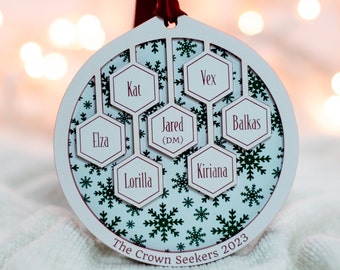 Customizable Table Top RPG Party Christmas Ornament | Christmas Gifts | Dungeons and Dragons | D&D Nerdy Gift | Dnd Ornament