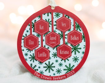 Customizable Table Top RPG Party Christmas Ornament | Christmas Gifts | Dungeons and Dragons | D&D Nerdy Gift | Dnd Ornament