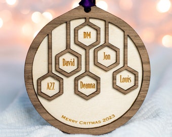 Personalized Table Top RPG Party Christmas Ornament | Christmas Gift | Dungeons and Dragons | D&D Gift | Dungeon Master Gift | Dnd Ornament