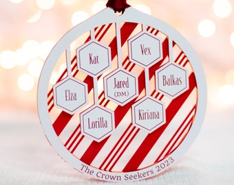 Customizable Table Top RPG Party Christmas Ornament | Christmas Gifts | Dungeons and Dragons | D&D Nerdy Gift | Dnd Ornament