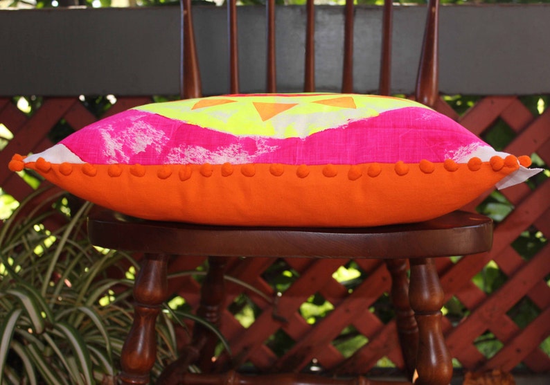 Cushion/pillow Hand Painted & Handmade Linen and Cotton Etsy