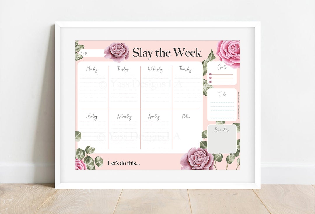 Floral Weekly Planner Printable, Home Cleaning Schedule, Self Care ...