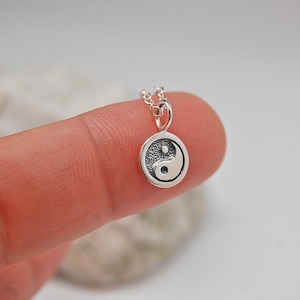 Tiny ying yang necklace, Best friend necklace, Valentine necklace