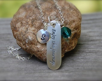 Graduation Gift, Graduation necklace, Enjoy the journey, retirement necklace, Teacher appreciation necklace, Journey necklace