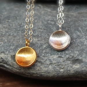 Gold disc Necklace-  silver disc necklace, dome necklace, simple necklace, celebrity necklace.