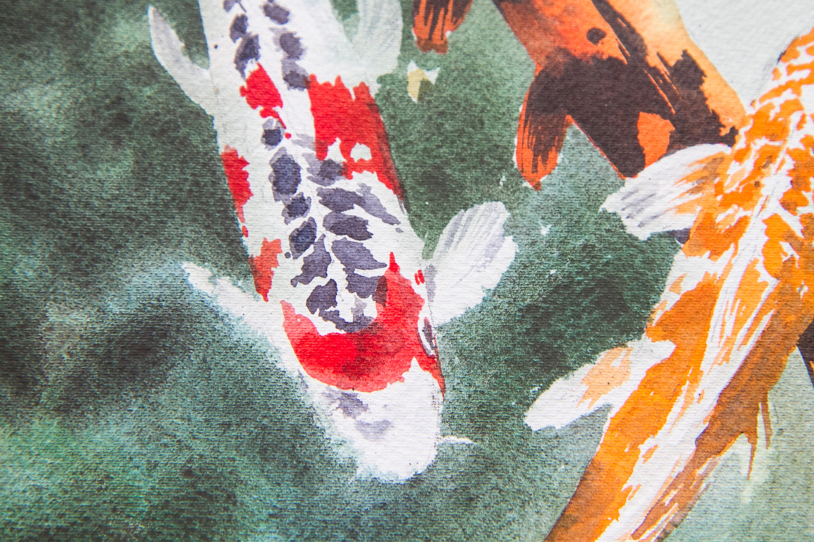Koi Fish Original Watercolor Painting – Zen Home Décor – 9x12 ...