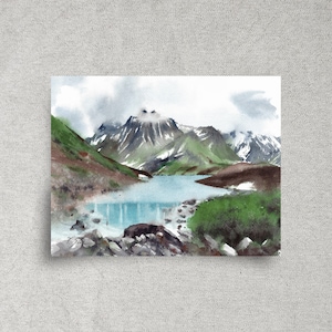 Chugach Landscape ORIGINAL Watercolor - Alaska National Forest Painting - 12x9&quot; - unframed