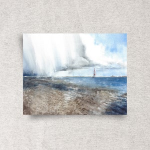 Coastal Original Watercolor – Serene Ocean Wall Art – Nautical Seascape Painting – Beach House Decor – Maritime Fine Art Gift