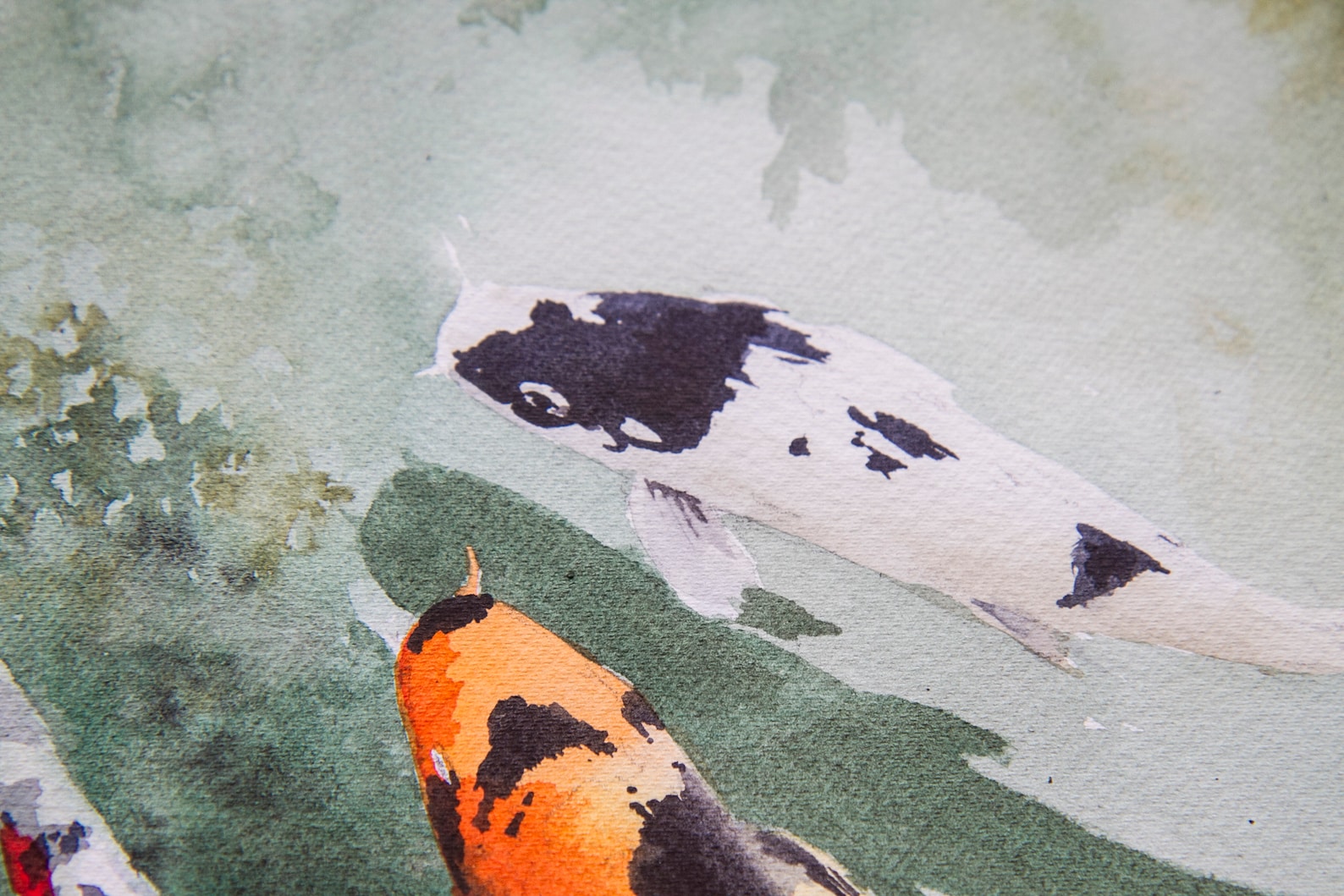 Koi Fish Original Watercolor Painting – Zen Home Décor – 9x12 ...