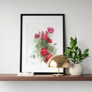 Red Roses ORIGINAL Watercolor Painting – Bold Floral Artwork – 9x12 ...