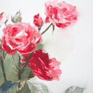 Red Roses ORIGINAL Watercolor Painting – Bold Floral Artwork – 9x12 ...