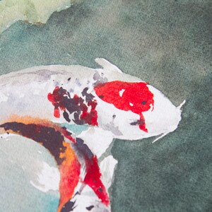 Koi Fish ORIGINAL Watercolor Painting Zen Wall Art Feng Shu - Etsy