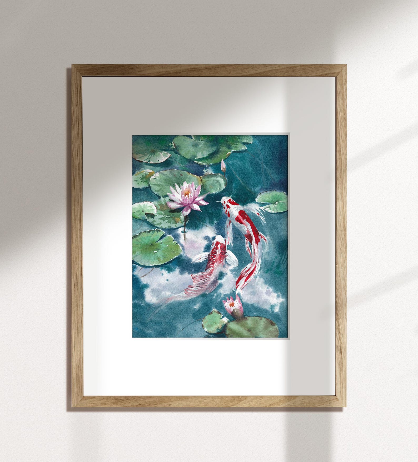 Koi Fish ORIGINAL Watercolor Painting - Zen Wall Art – 9x12" - Unframed ...