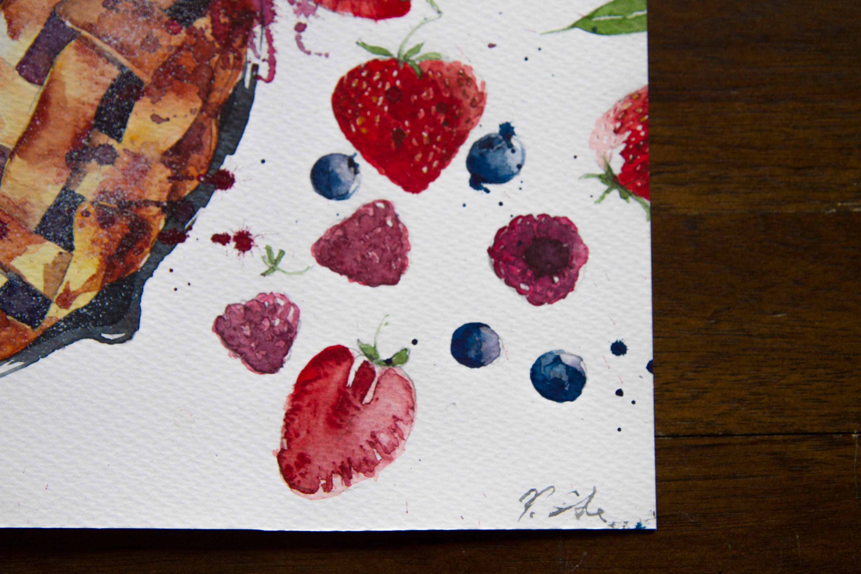 Küche Wandkunst Original Gemälde Aquarell Torte Wandkunst 20 x | Etsy