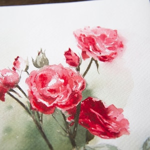 Red Roses ORIGINAL Watercolor Painting – Bold Floral Artwork – 9x12 ...