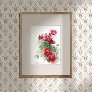 Red Roses ORIGINAL Watercolor Painting – Bold Floral Artwork – 9x12 ...