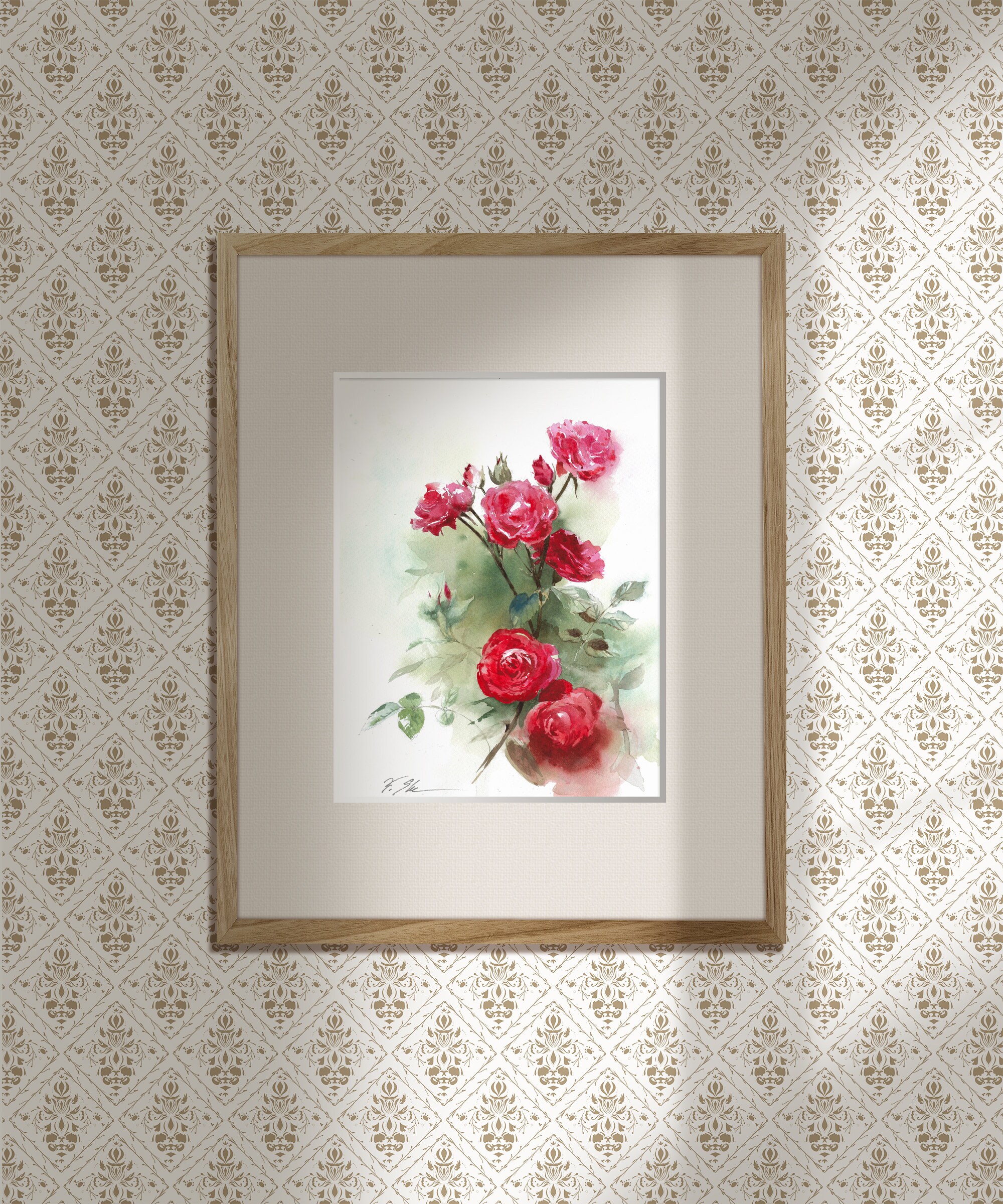 Red Roses ORIGINAL Watercolor Painting – Bold Floral Artwork – 9x12 ...