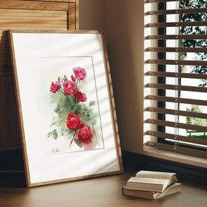 Red Roses ORIGINAL Watercolor Painting – Bold Floral Artwork – 9x12 ...
