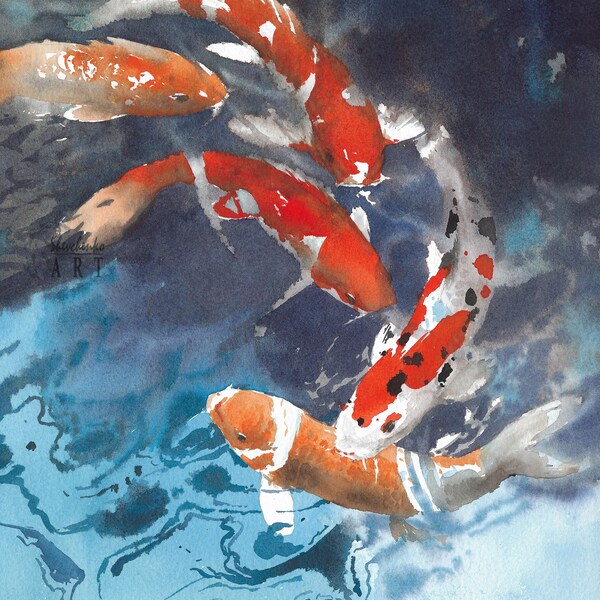 Koi Painting Etsy