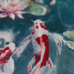 Koi Fish ORIGINAL Watercolor Painting - Zen Wall Art – 9x12" - Unframed ...