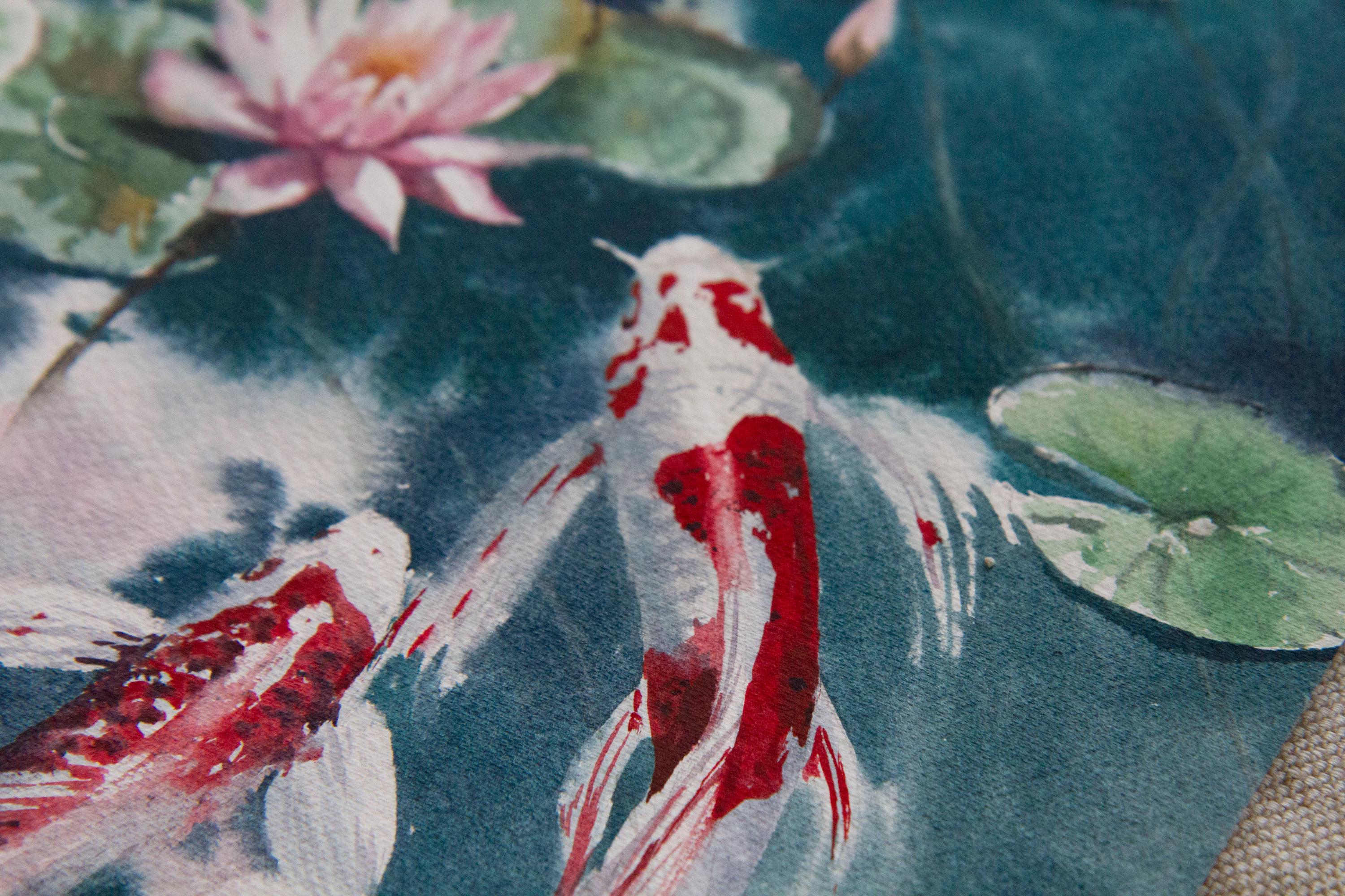 Koi Fish ORIGINAL Watercolor Painting - Zen Wall Art – 9x12" - Unframed ...