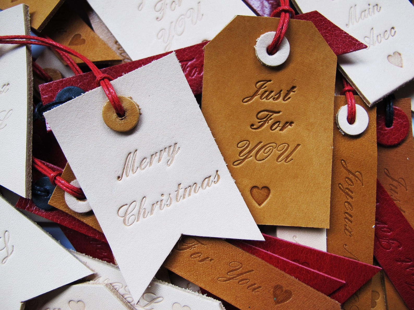 Leather Gift Tags Handstamped Gift Tags Etsy