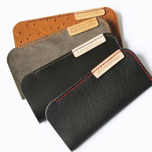 Leather Eyewear Sleeve, Leather Sunglass Case, Soft Leather Eyeglass Case, Personalised Gifts, Hand-Stitched