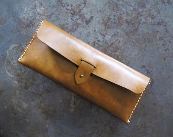 Brown Leather Pencil Case/ Multi Pouch/ Hand-stitched/ Handcrafted/ Personalized