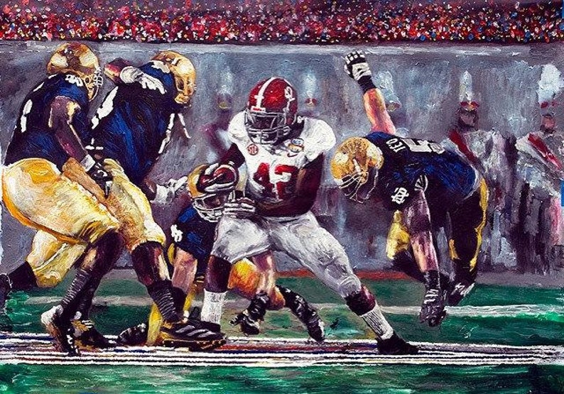 Alabama Crimson Tide Wahol/'s Bama Logo Saban Print