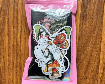 Gnomeshow Tattoos Sticker, Can Cooler & Pin Pack