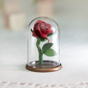 10pcs Rosas rojas, Rosa en una mini botella de vidrio, Favores de