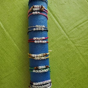 BTS inspired bracelet, Jin, Suga, RM, Bangtan, friendship bracelets, customizable bracelets, kpop, name bracelets, kpop bracelets, BTs merch