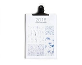A5 size - 2016 wall calendar - Lavender Flowers - Blue Lavender Pattern