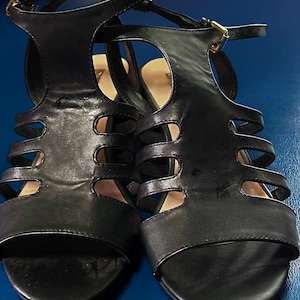 Unique Made-In-Brazil Paprika Brand 2" inch Heel Black Sandal