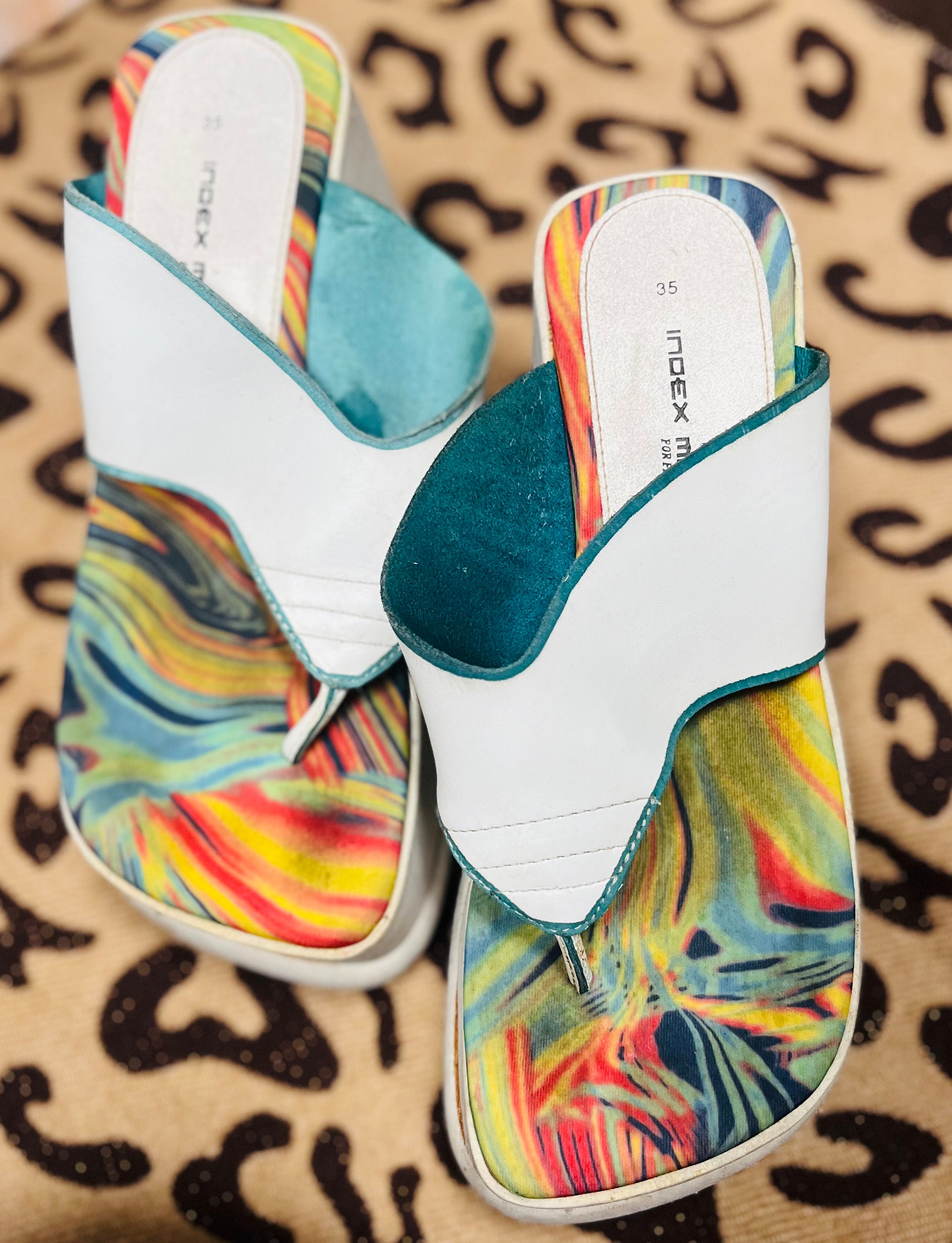 70's rainbow flip flops outlet